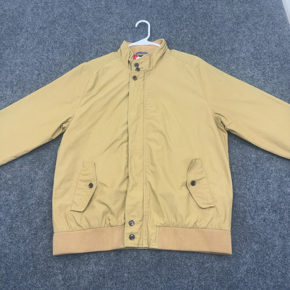 Gant Rugger Harrington Jacket Mens XL Tan Floral Lining Mock Neck Preppy Classic